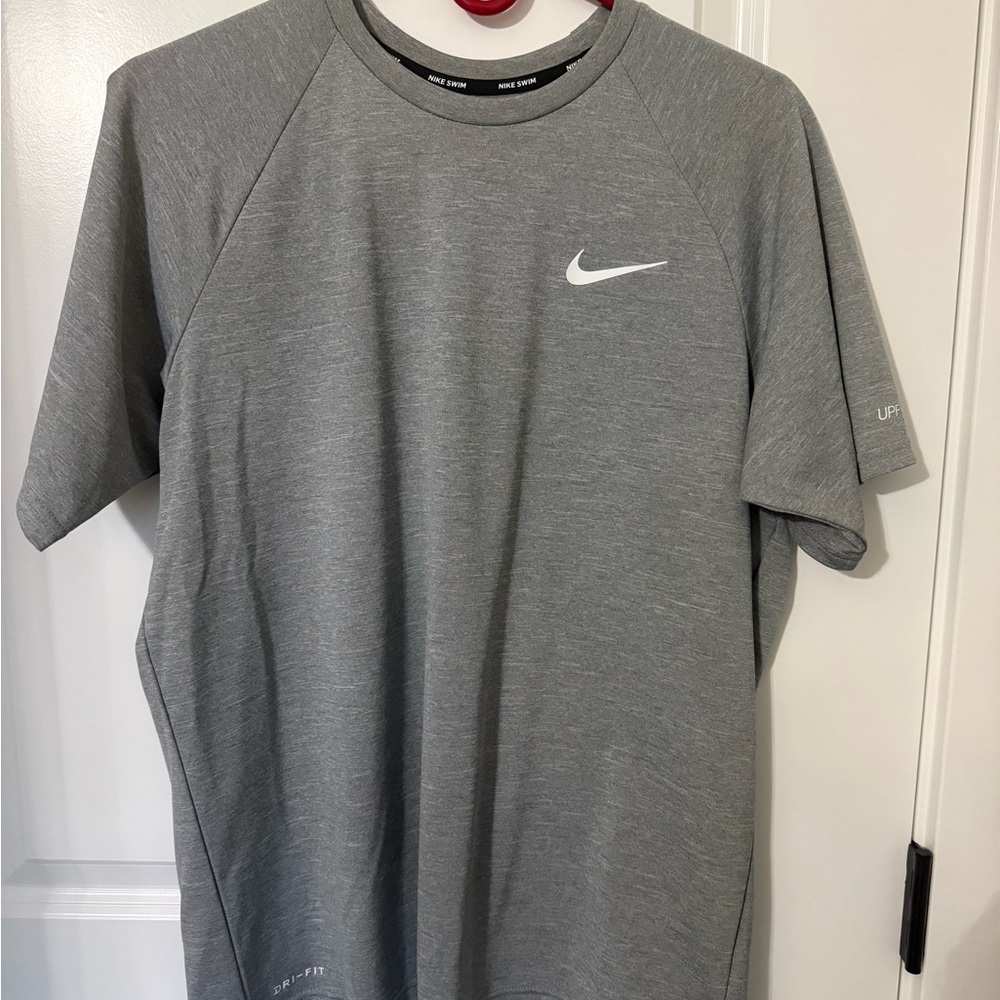 Nike Men's Heathered Short-Sleeve Hydroguard Swim Shirt